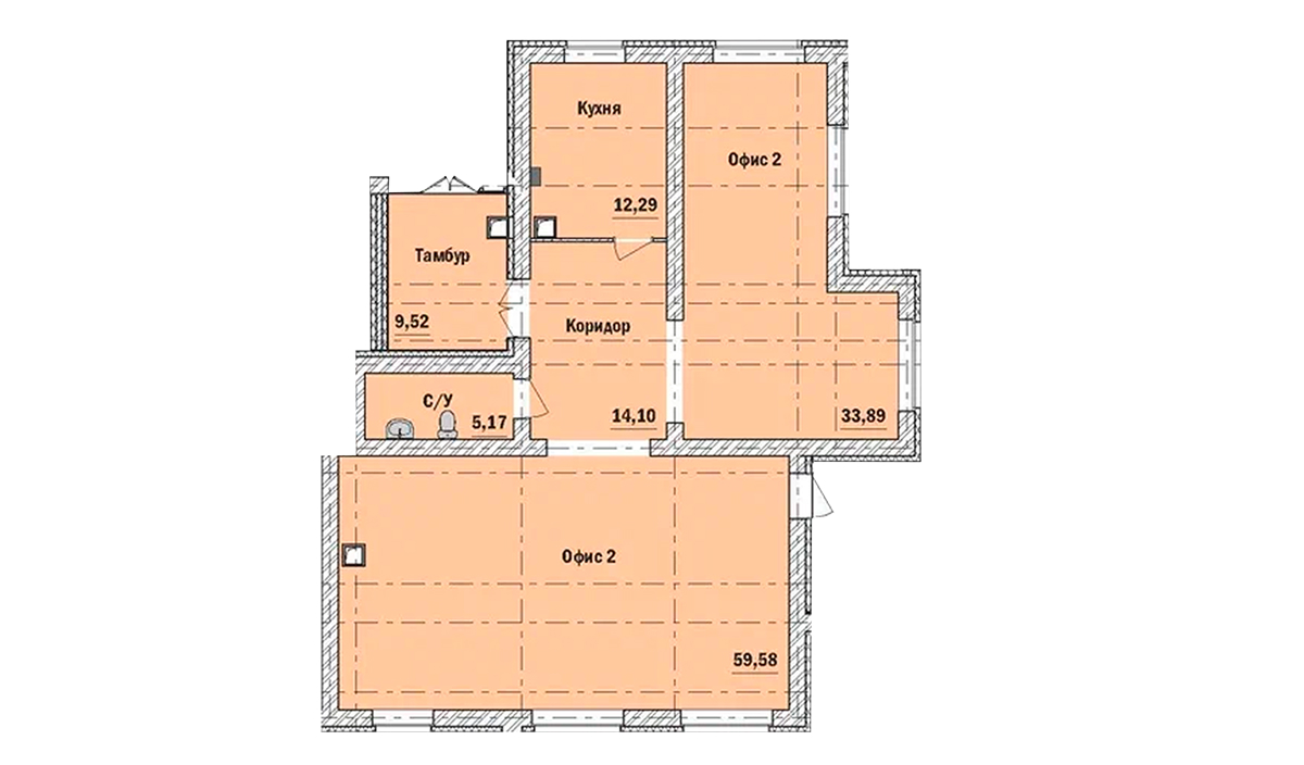Коммерческое помещение 134 м², Корпус 2 — ЖК Ледовый Парк